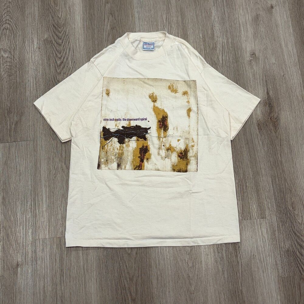 RARE Vintage 1994 Nine Inch Nails NIN Downward Spiral Halo 8 T-Shirt Men Sz L